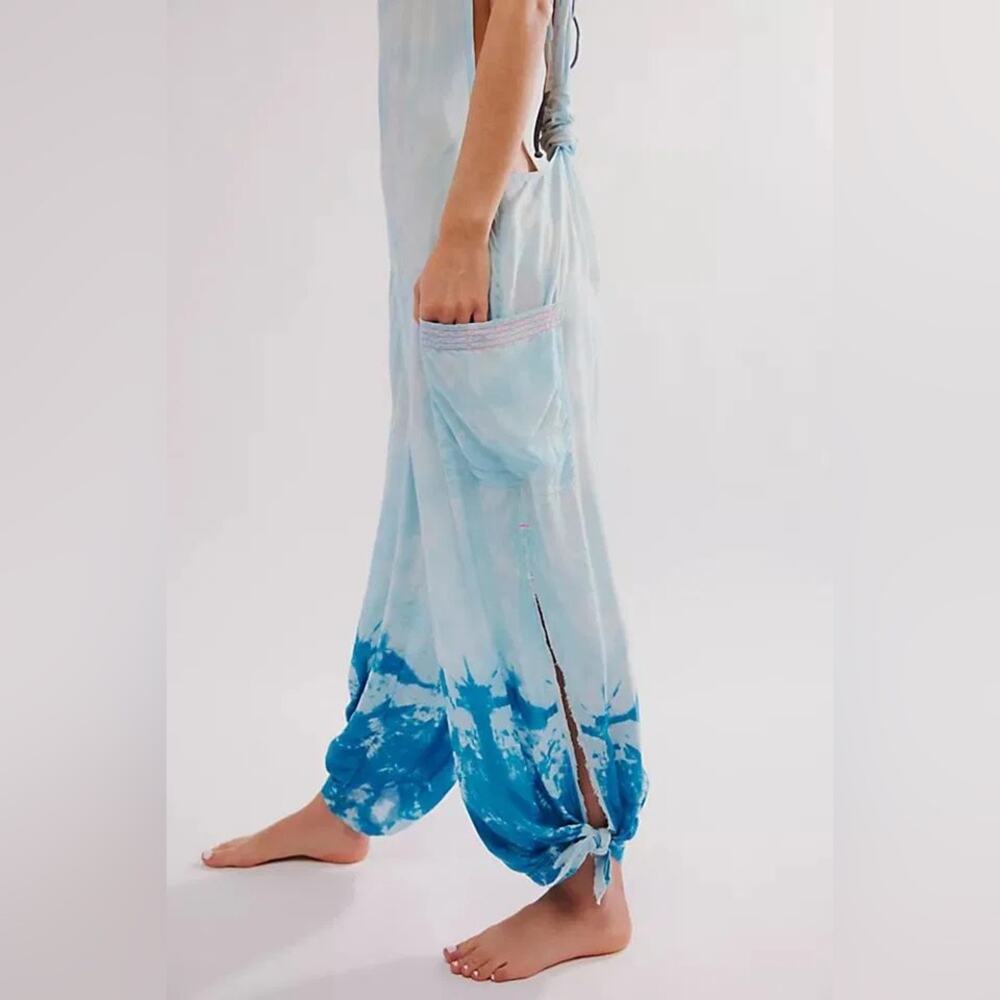 Free People Blue Beach Break Jumpsuit Size Extra Small XS - Picture 3 of 15
